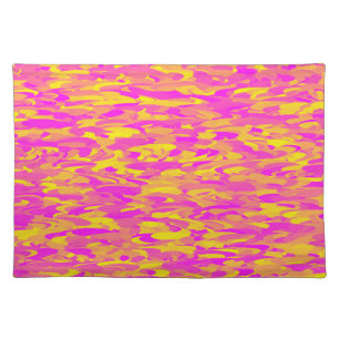 Abstract Pattern Pink Yellow Orange Cloth Placemat