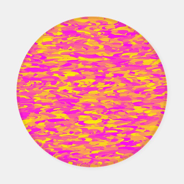 Abstract Pattern Pink Yellow Orange Coaster Set (Single)
