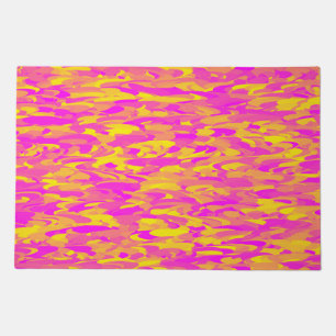 Abstract Pattern Pink Yellow Orange Doormat