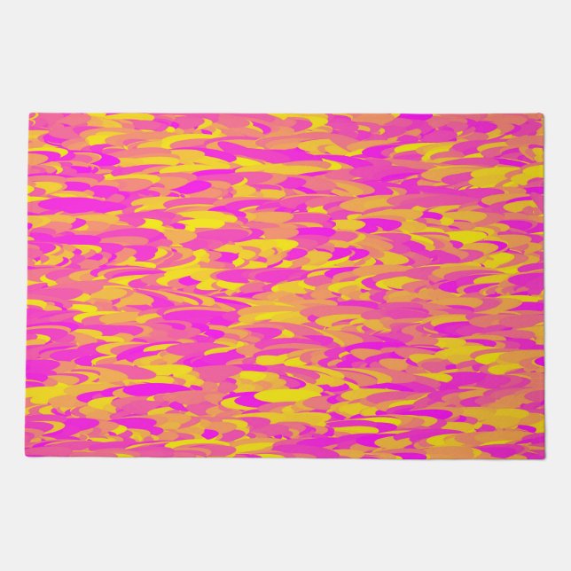 Abstract Pattern Pink Yellow Orange Doormat (Front)