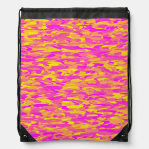 Abstract Pattern Pink Yellow Orange Drawstring Bag