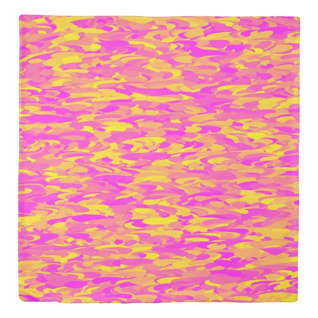 Abstract Pattern Pink Yellow Orange Duvet Cover (Front)