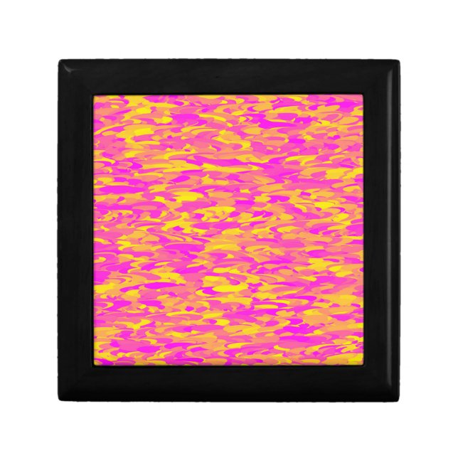 Abstract Pattern Pink Yellow Orange Gift Box (Front)