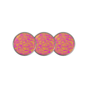 Abstract Pattern Pink Yellow Orange Golf Ball Marker