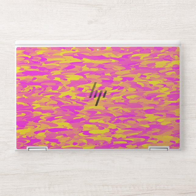 Abstract Pattern Pink Yellow Orange HP Laptop Skin (Front)