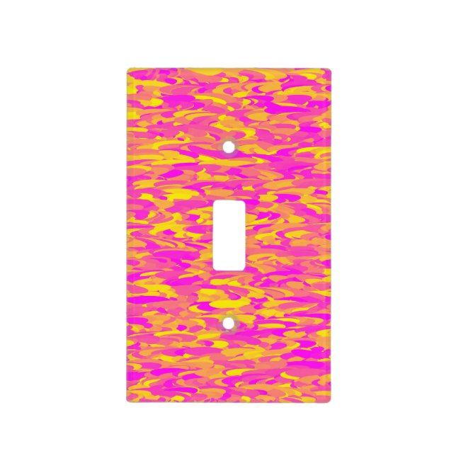 Abstract Pattern Pink Yellow Orange Light Switch Cover (Front)