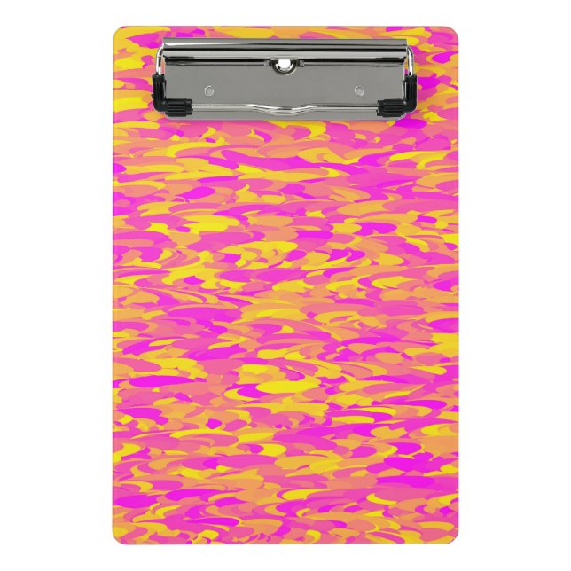 Abstract Pattern Pink Yellow Orange Mini Clipboard (Front)