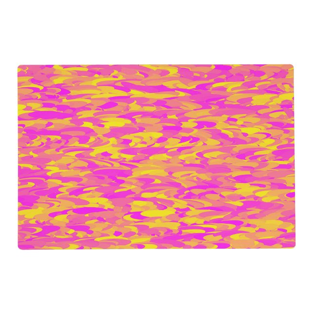 Abstract Pattern Pink Yellow Orange Placemat (Front)