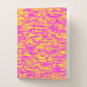 Abstract Pattern Pink Yellow Orange Pocket Folder