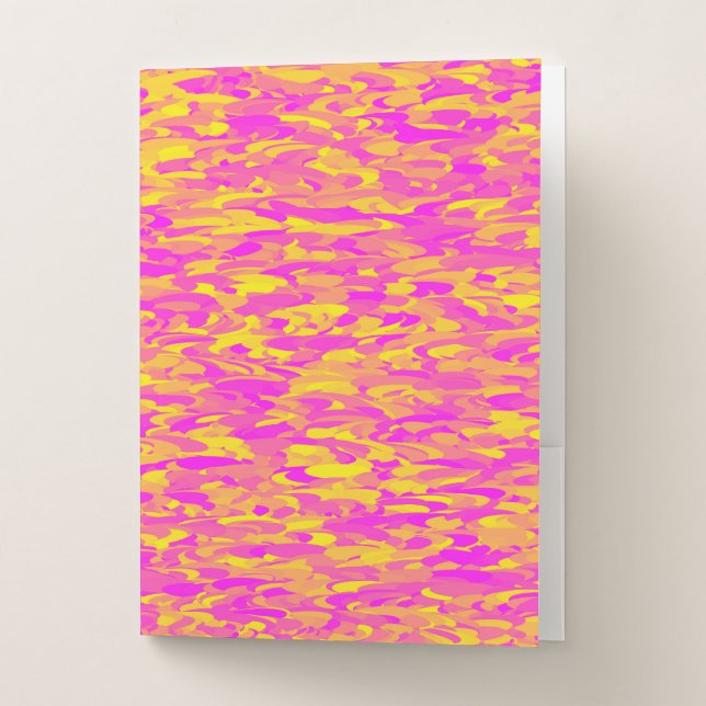 Abstract Pattern Pink Yellow Orange Pocket Folder (Front)