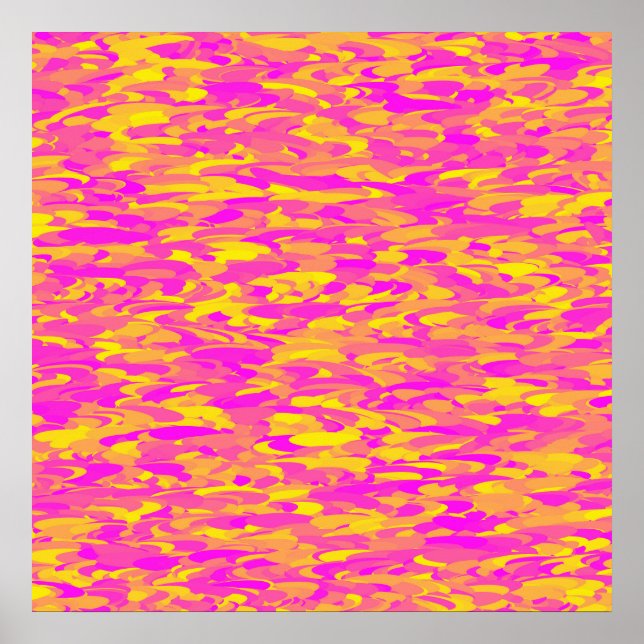 Abstract Pattern Pink Yellow Orange Poster (Front)