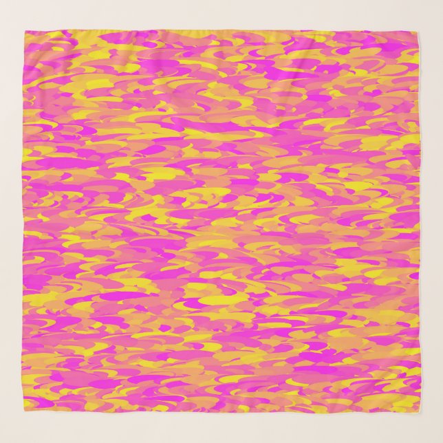 Abstract Pattern Pink Yellow Orange Scarf (Front)
