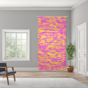 Abstract Pattern Pink Yellow Orange Sheer Curtains