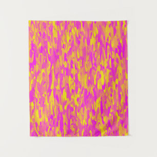 Abstract Pattern Pink Yellow Orange Tapestry