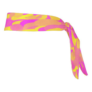 Abstract Pattern Pink Yellow Orange Tie Headband
