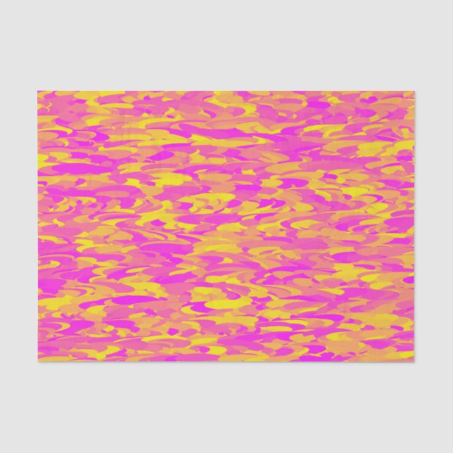 Abstract Pattern Pink Yellow Orange Tissue Paper (Front)