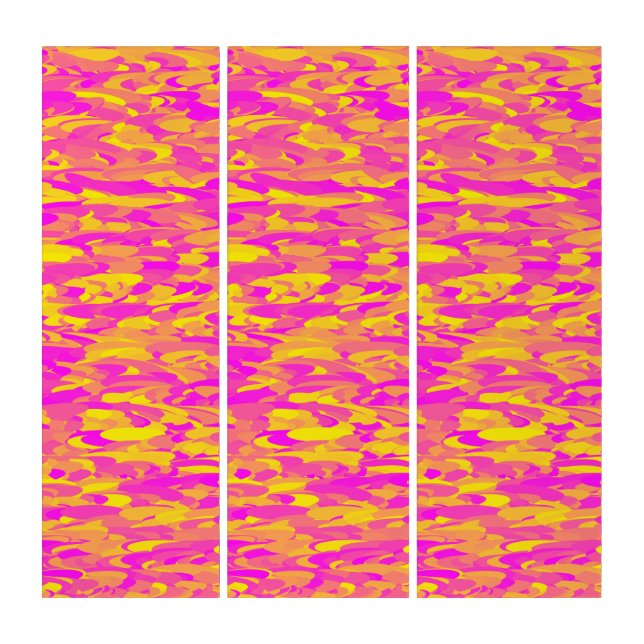 Abstract Pattern Pink Yellow Orange Triptych (Front)