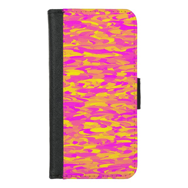 Abstract Pattern Pink Yellow Orange Wallet Case (Front)