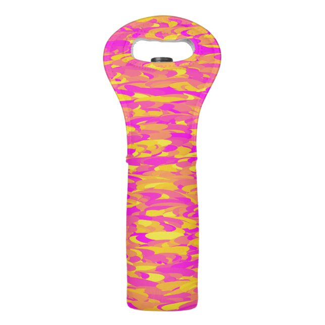 Abstract Pattern Pink Yellow Orange Wine Bag (Front)