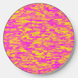 Abstract Pattern Pink Yellow Orange Wireless Charger