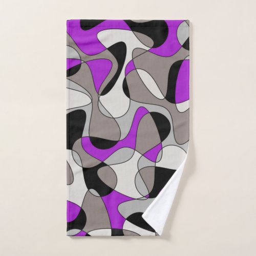 Abstract pattern _ purple and gray hand towel 