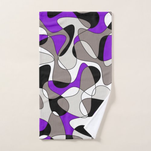 Abstract pattern _ purple and gray hand towel 