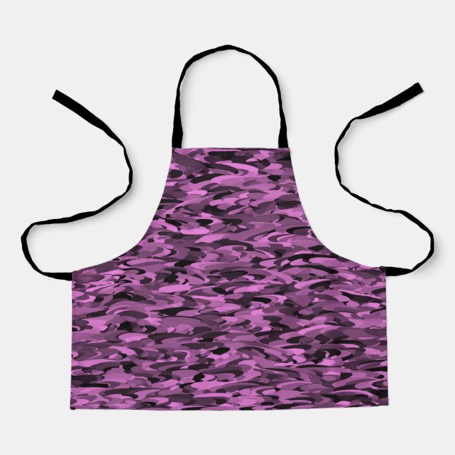 Abstract Pattern Purple Black Apron (Front)