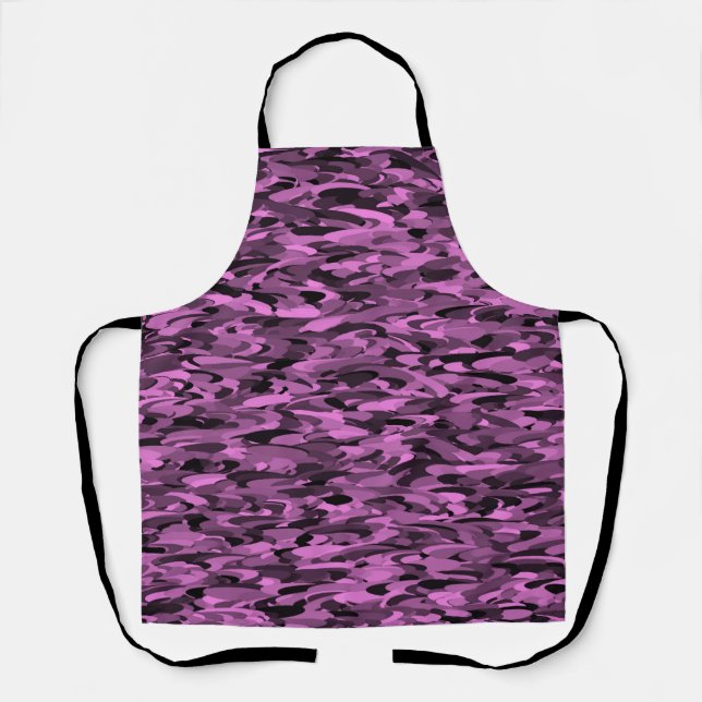 Abstract Pattern Purple Black Apron (Front)