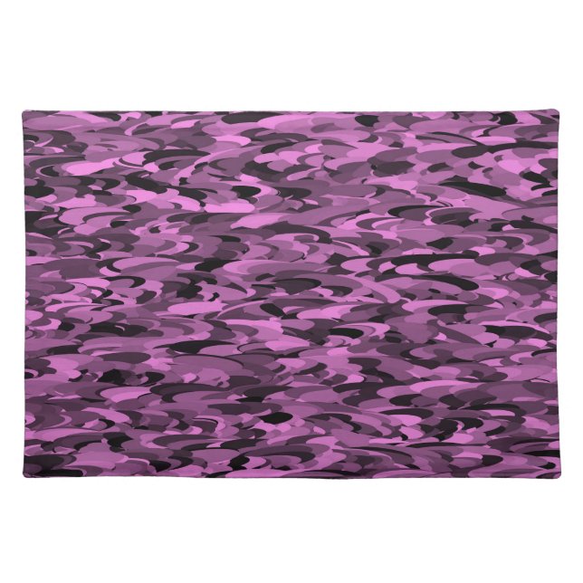 Abstract Pattern Purple Black Cloth Placemat (Front)