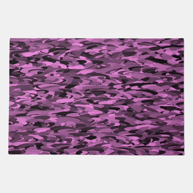Abstract Pattern Purple Black Doormat (Front)