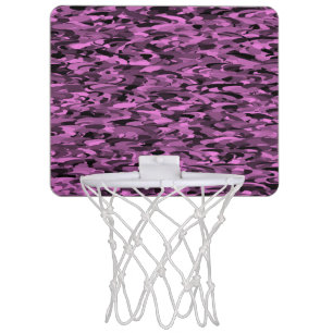 Abstract Pattern Purple Black Mini Basketball Hoop