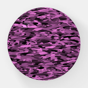 Abstract Pattern Purple Black Paperweight