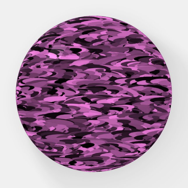 Abstract Pattern Purple Black Paperweight (Front)