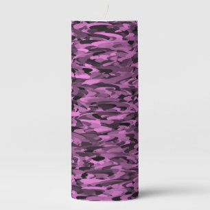Abstract Pattern Purple Black Pillar Candle