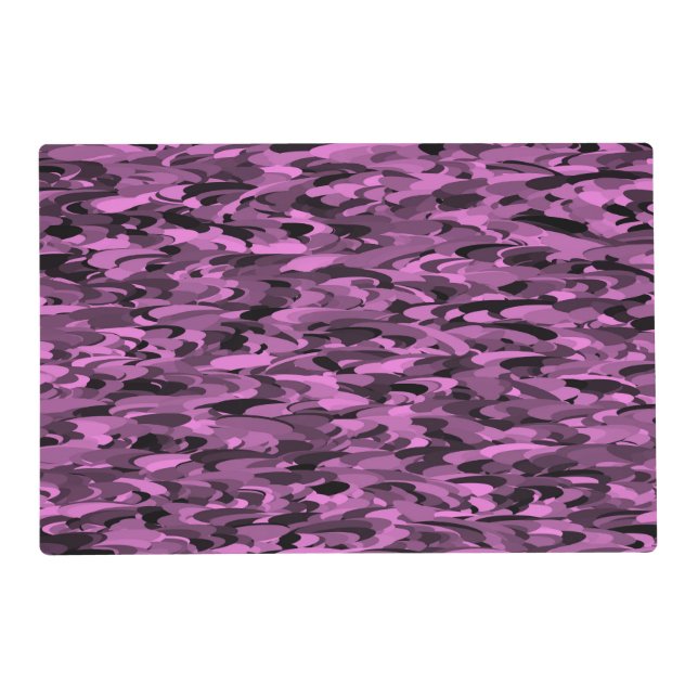 Abstract Pattern Purple Black Placemat (Front)