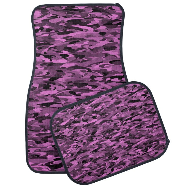 Abstract Pattern Purple Black Set of Car Mats (Set)