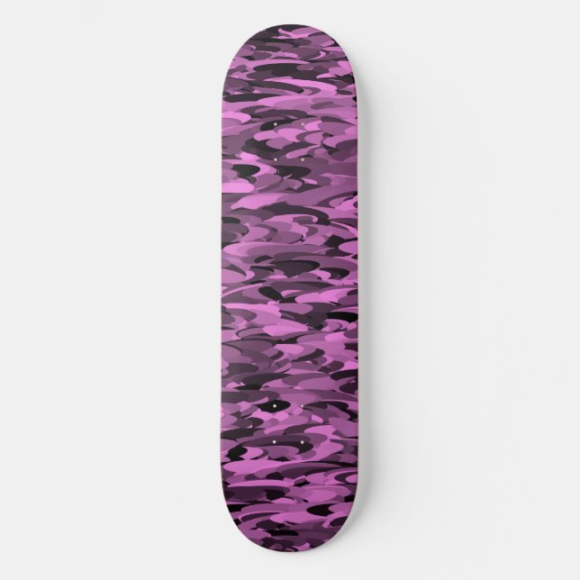 Abstract Pattern Purple Black Skateboard (Front)