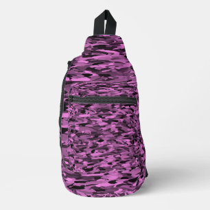 Abstract Pattern Purple Black Sling Bag