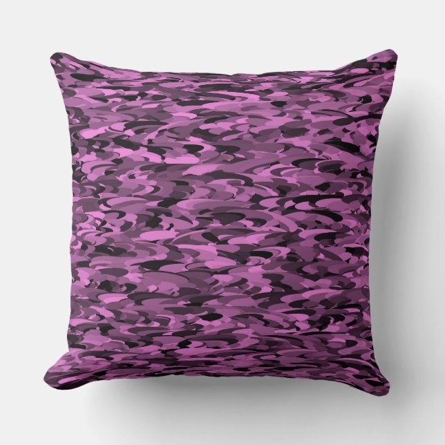 Abstract Pattern Purple Black Throw Pillow (Front)