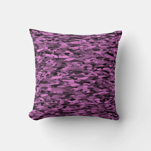 Abstract Pattern Purple Black Throw Pillow (Front)