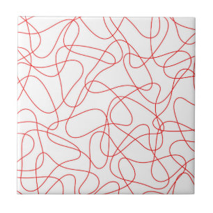 Abstract pattern - red and white. ceramic tile