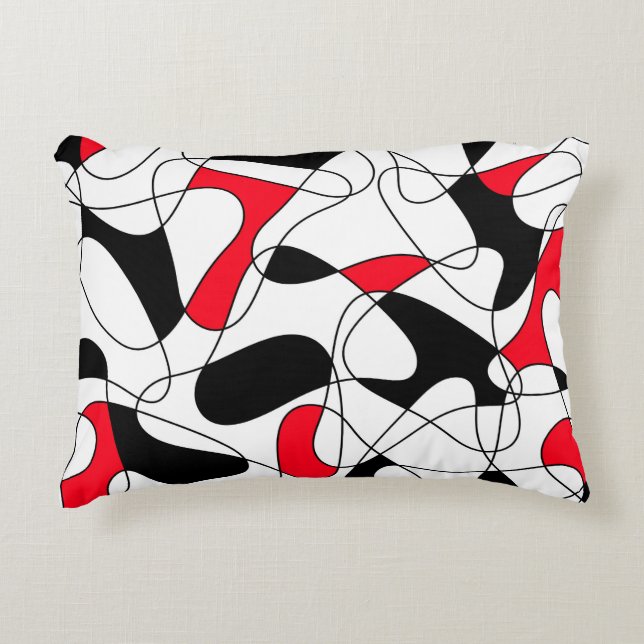Abstract pattern - red, black and white. accent pillow (Front)