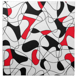 Abstract pattern - red, black and white. cloth napkin