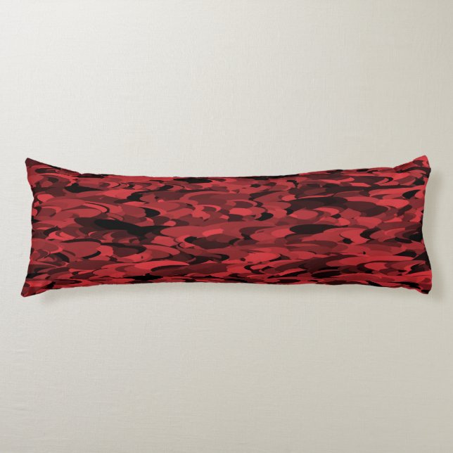 Abstract Pattern Red Black Body Pillow (Front)