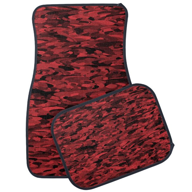 Abstract Pattern Red Black Car Floor Mat (Set)