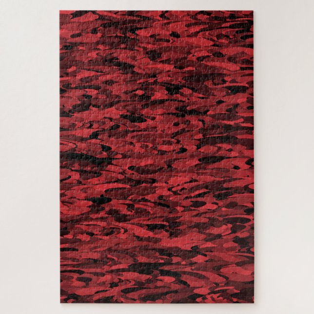 Abstract Pattern Red Black Jigsaw Puzzle (Vertical)