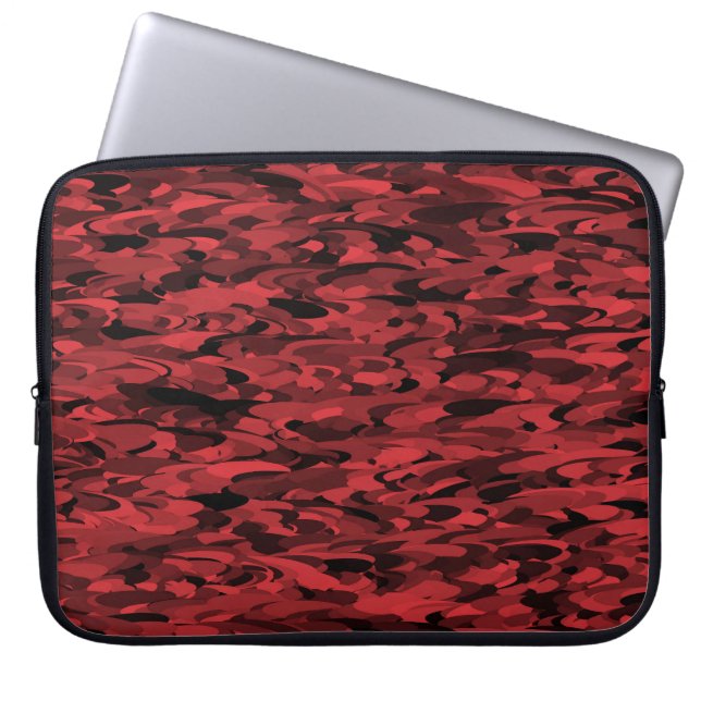 Abstract Pattern Red Black Laptop Sleeve (Front)