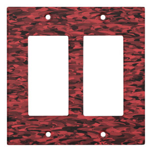 Abstract Pattern Red Black Light Switch Cover