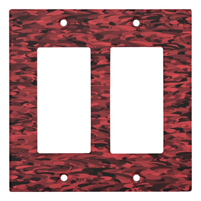 Abstract Pattern Red Black Light Switch Cover (Front)