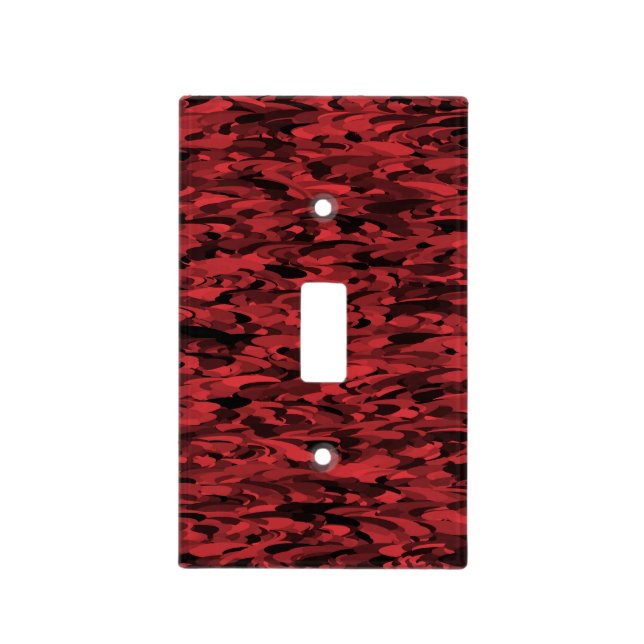 Abstract Pattern Red Black Light Switch Cover (Front)